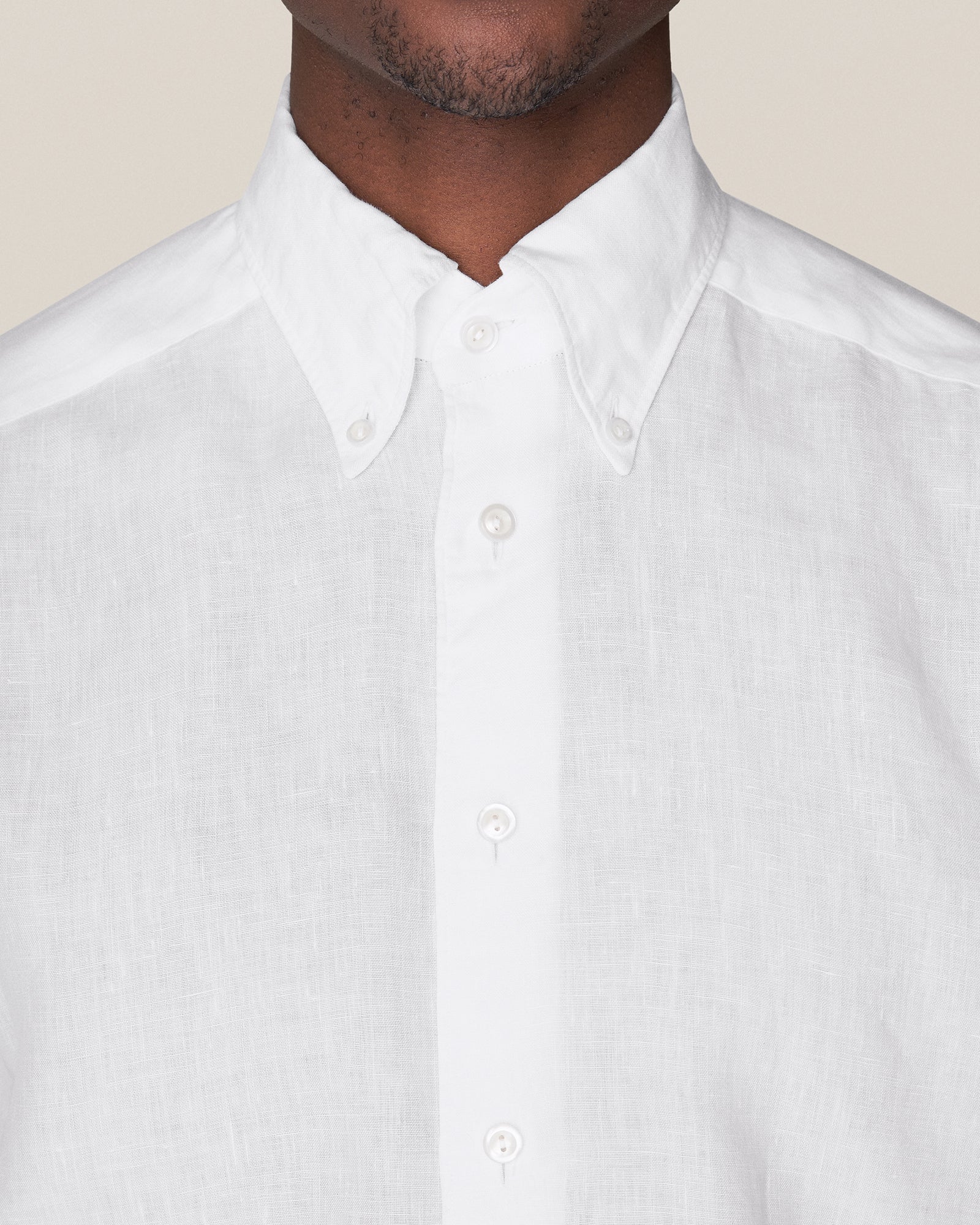 ETON 10000321800 WHITE SLIM LINEN SC SHIRT