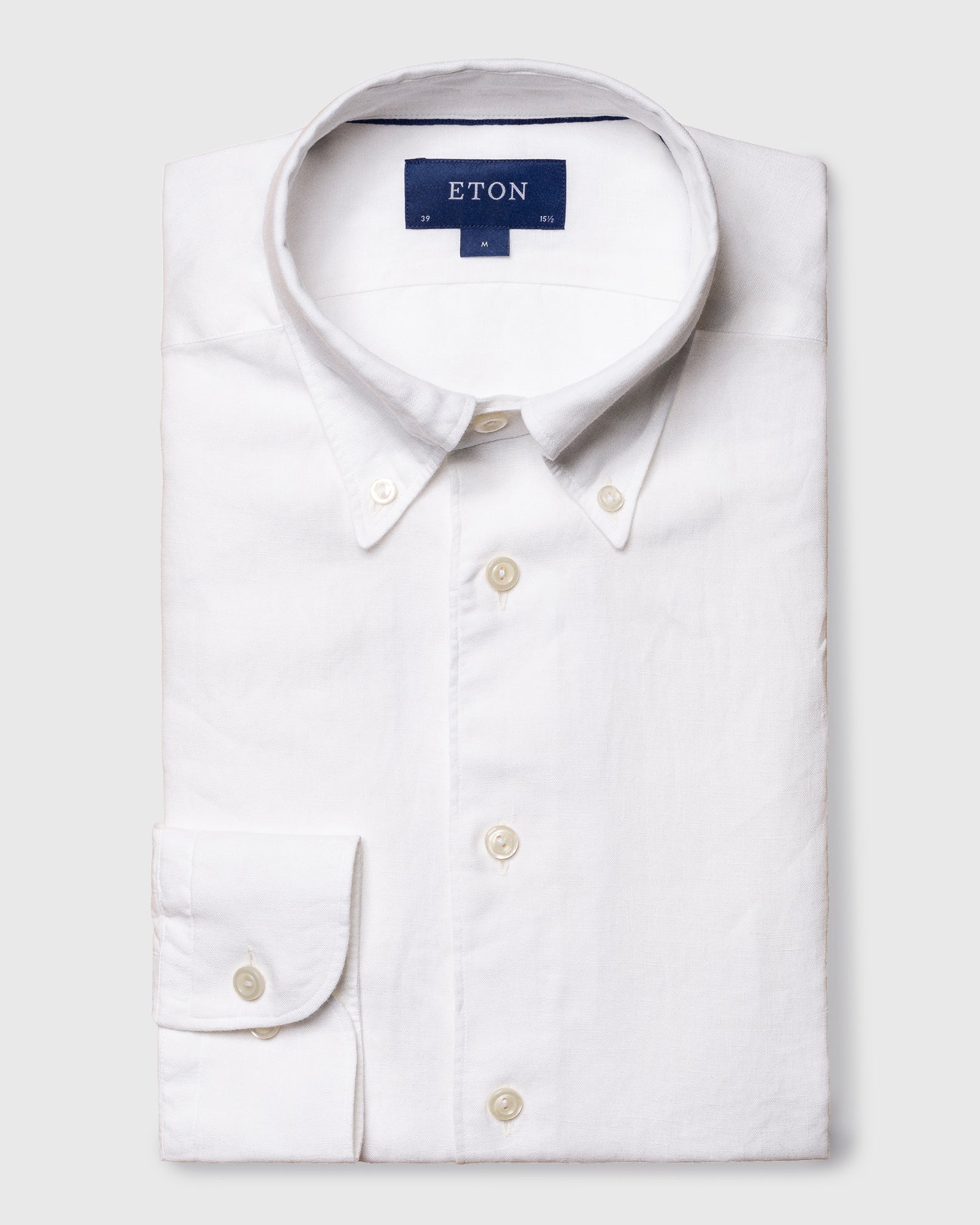 ETON 10000321800 WHITE SLIM LINEN SC SHIRT