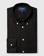 Load image into Gallery viewer, ETON 10000321818 BLACK SLIM LINEN SC SHIRT