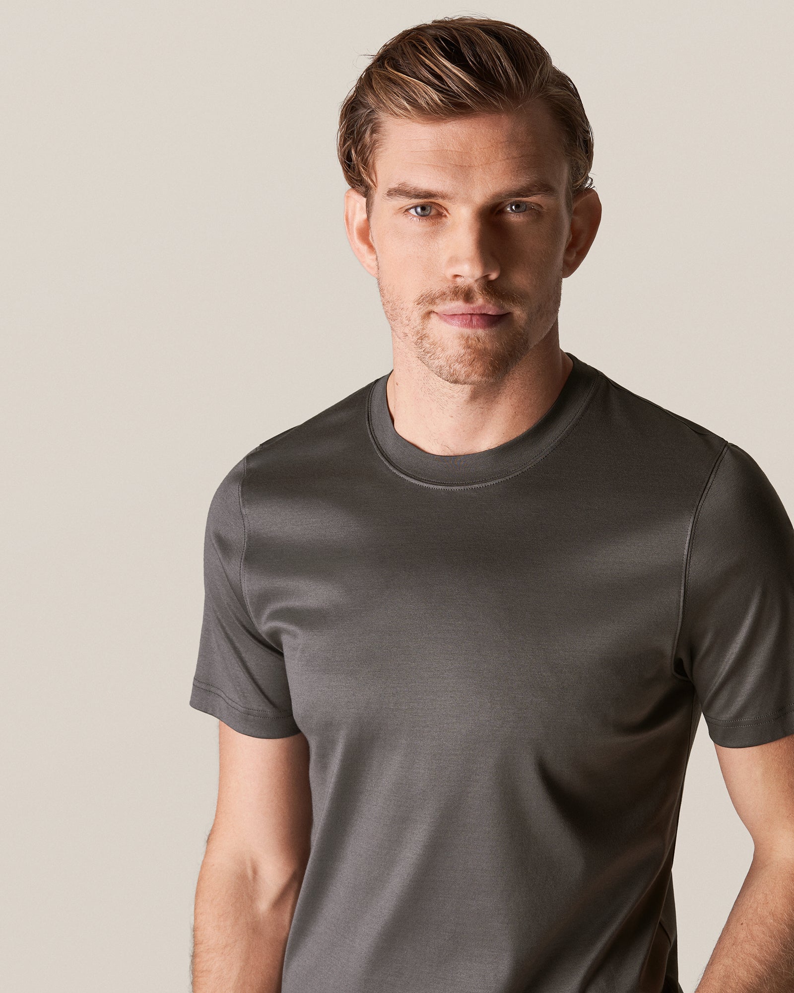 ETON 10000235615 SS FILO DI SCOZIA GREY CREW T-SHIRT