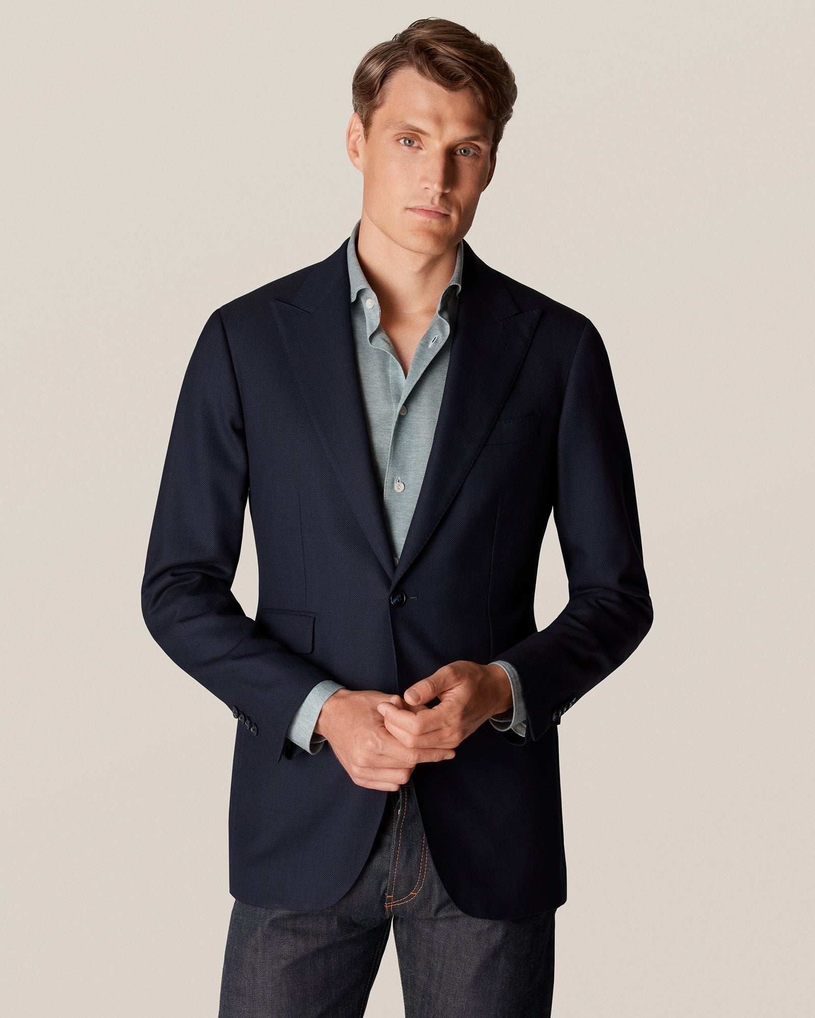ETON10000264266 GREEN SLIM SC PIQUE SHIRT