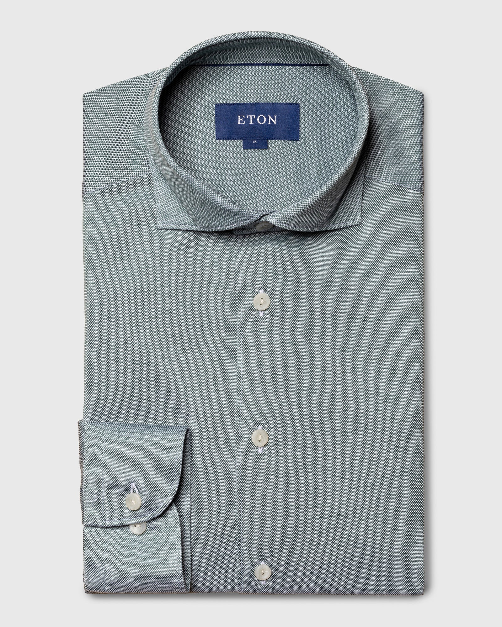 ETON10000264266 GREEN SLIM SC PIQUE SHIRT