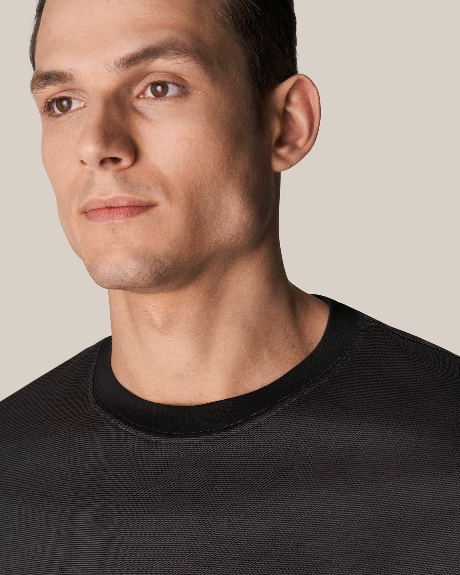 ETON 10000358819 SS FILO DI SCOZIA BLACK CREW T-SHIRT