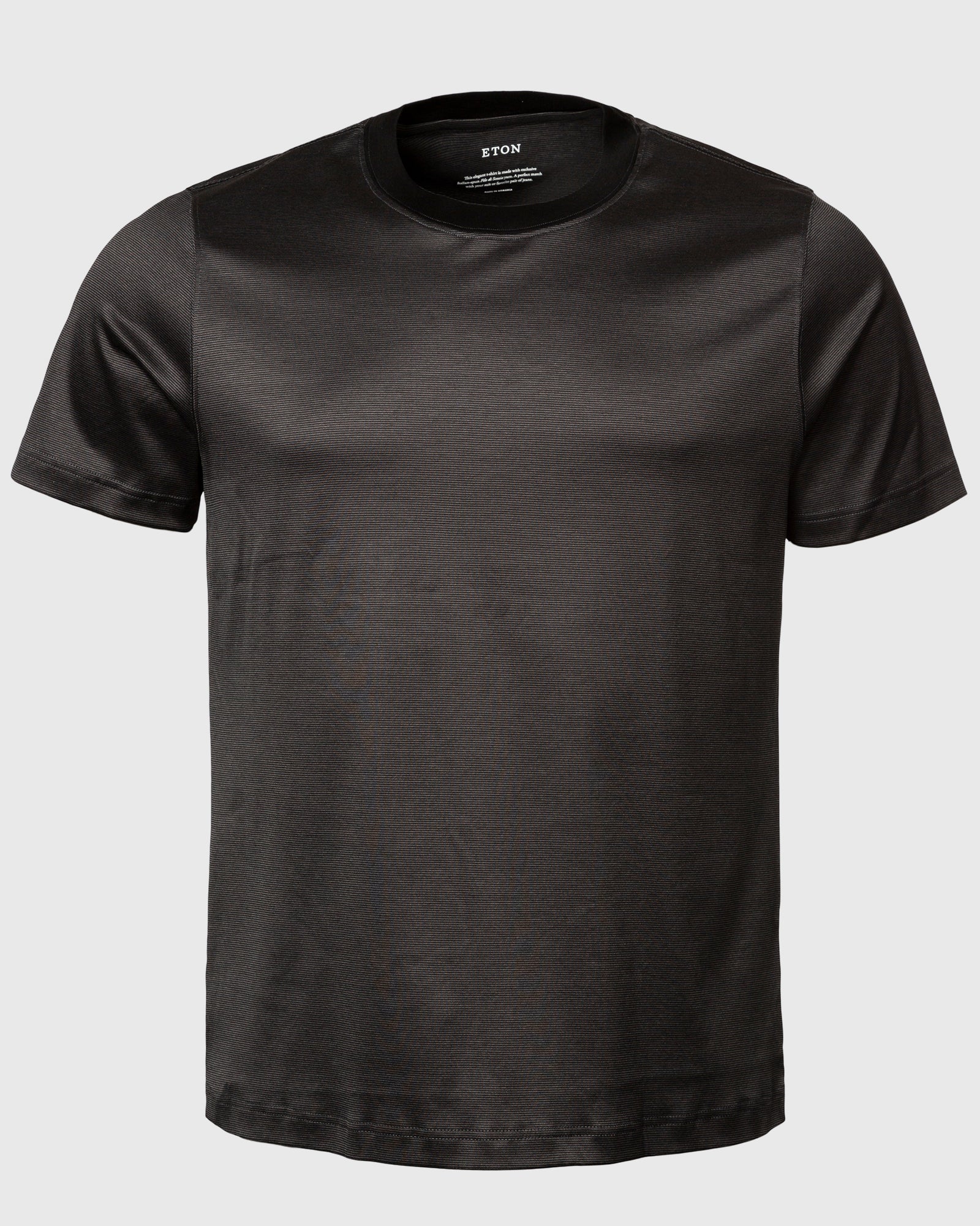 ETON 10000358819 SS FILO DI SCOZIA BLACK CREW T-SHIRT
