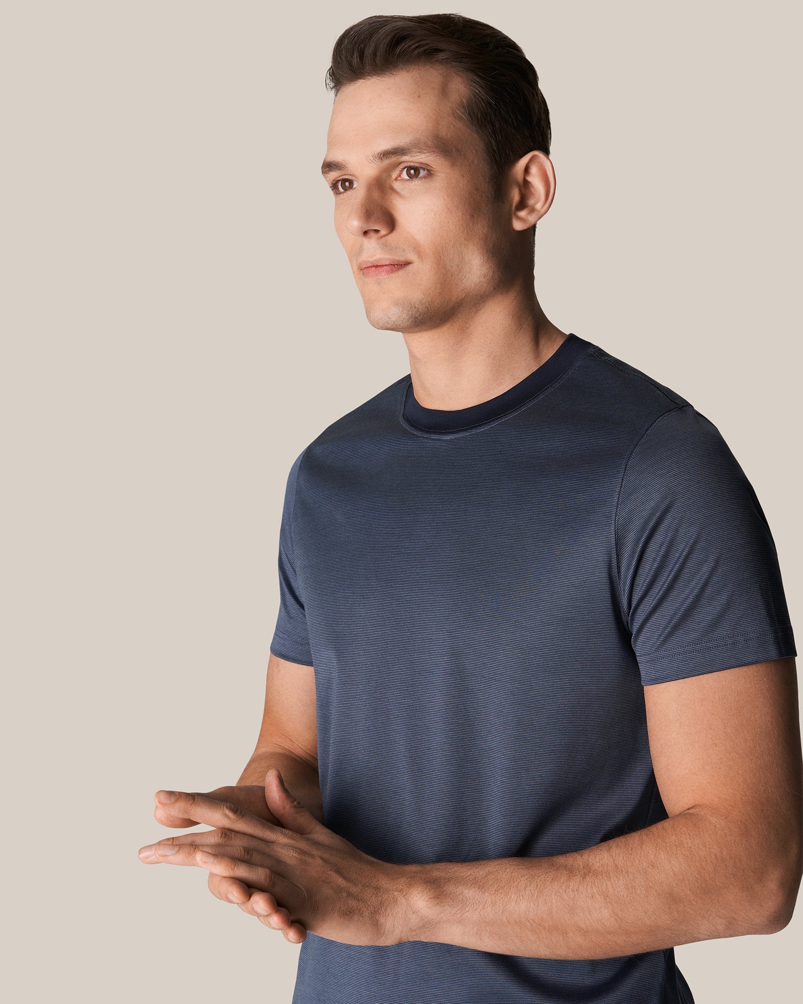 ETON 10000358829 SS FILO DI SCOZIA BLUE CREW T-SHIRT