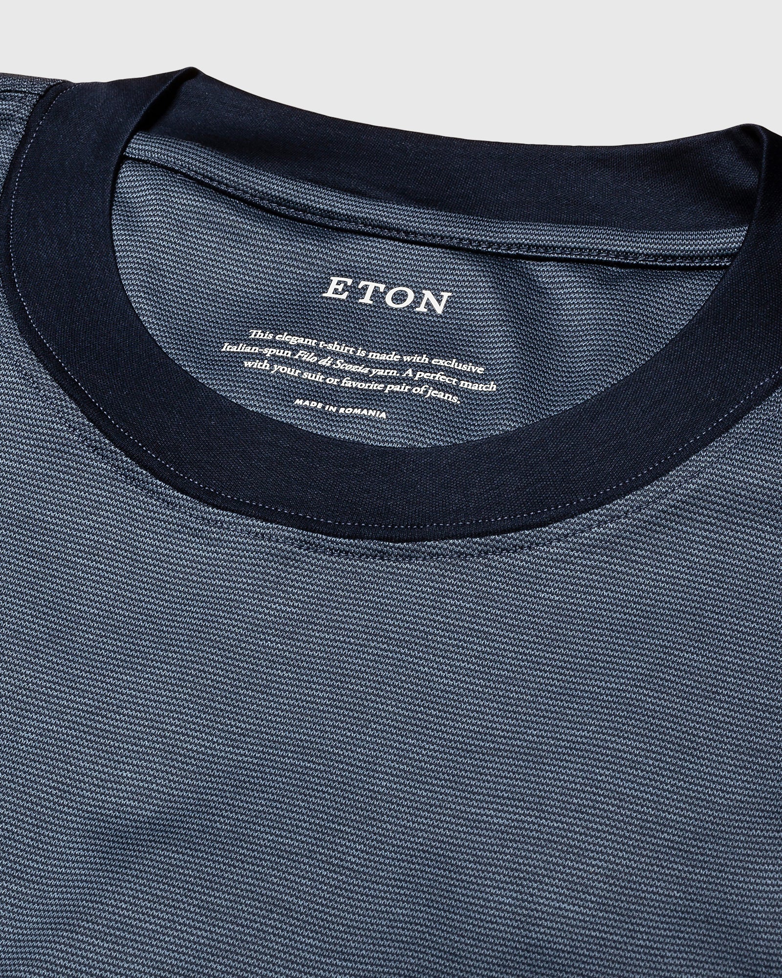 ETON 10000358829 SS FILO DI SCOZIA BLUE CREW T-SHIRT