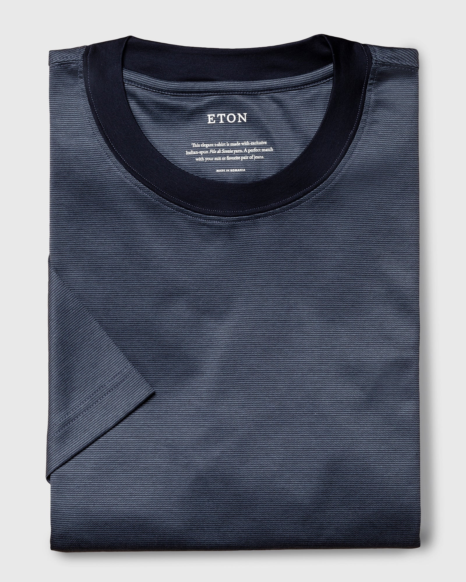 ETON 10000358829 SS FILO DI SCOZIA BLUE CREW T-SHIRT