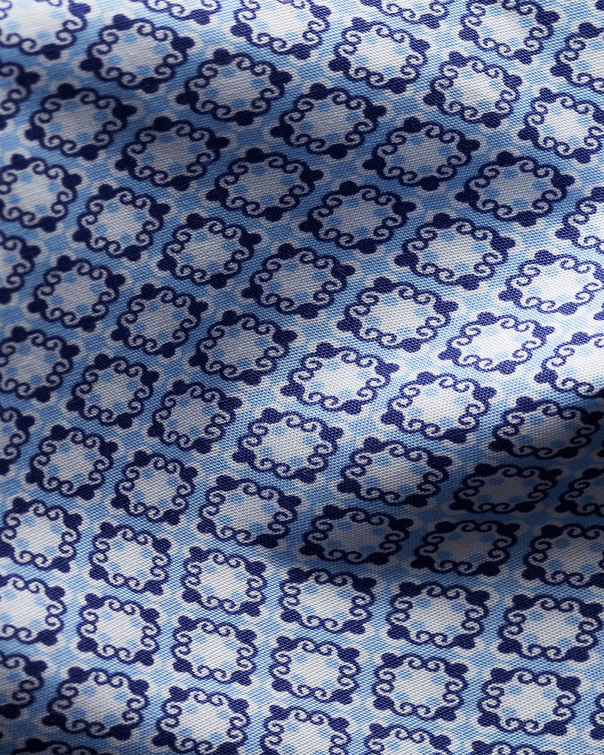 ETON 10000096423 GEO-PRINT BLUE SLIM SC SHIRT