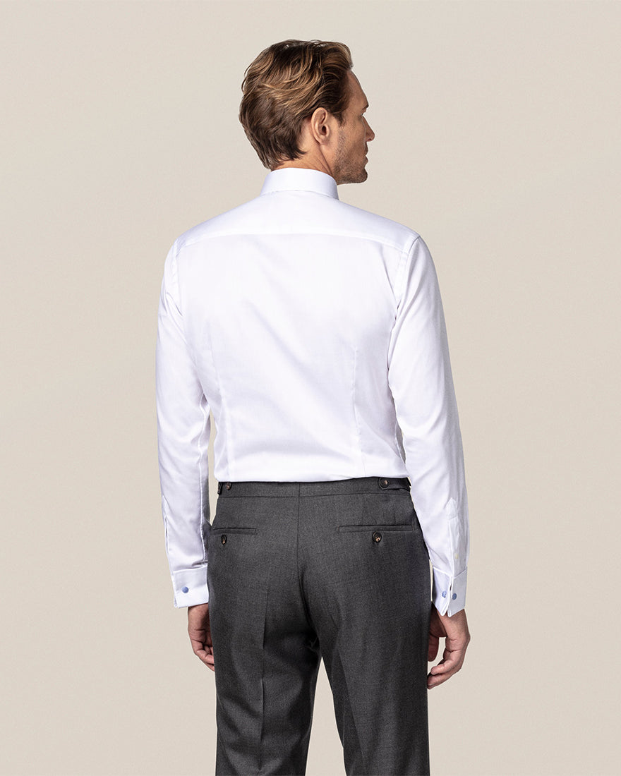 ETON 100012300 WHITE SIGNATURE TWILL FRENCH CUFF SHIRT