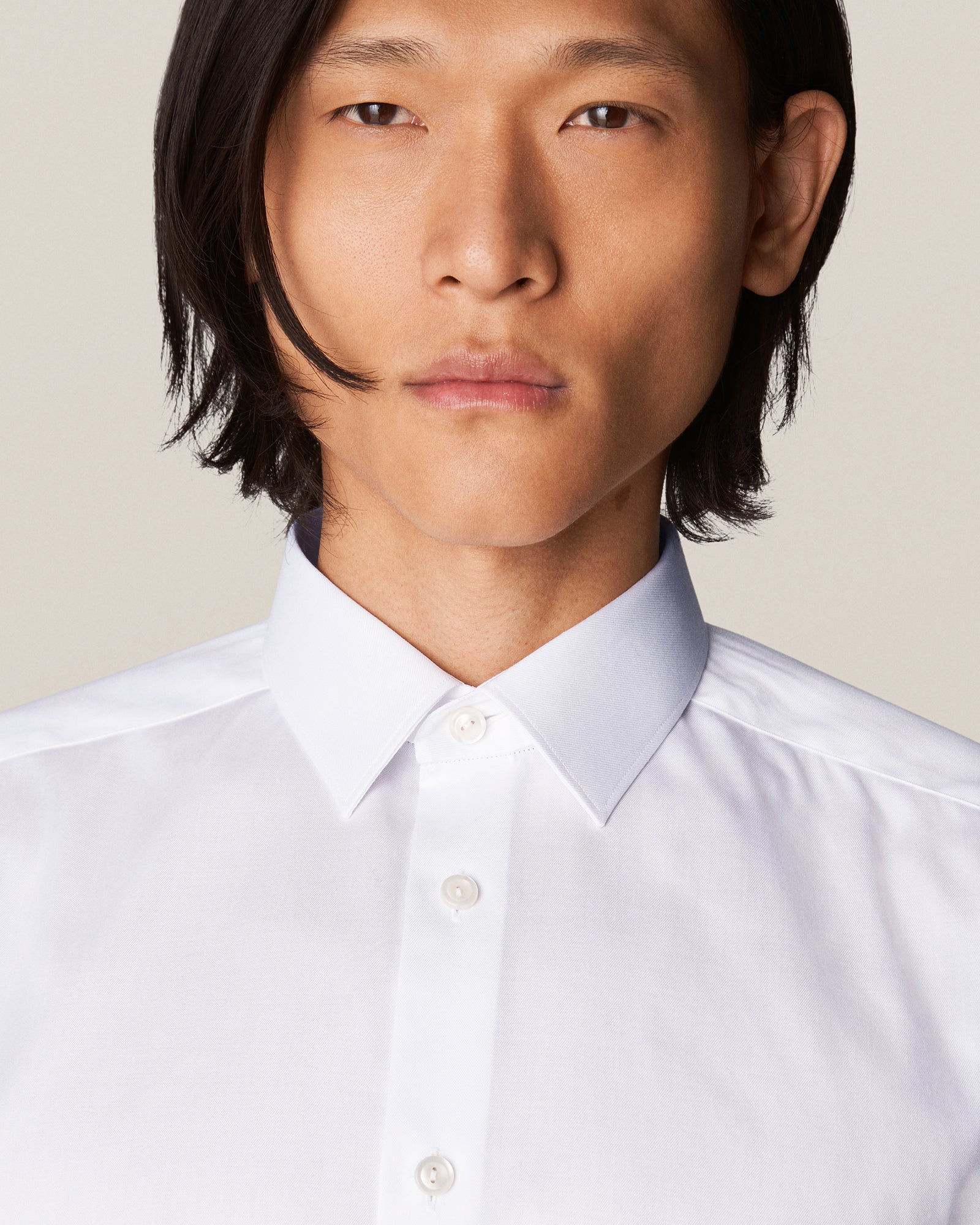 ETON 30008881100 WHITE SIGNATURE TWILL SUPER-SLIM SINGLE CUFF SHIRT