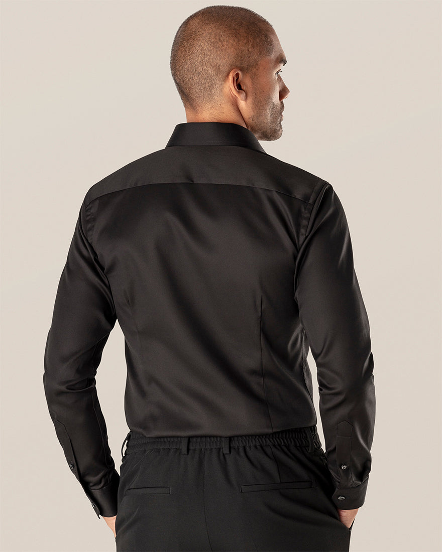 ETON 30007951118 BLACK SIGNATURE TWILL SLIM SINGLE CUFF SHIRT