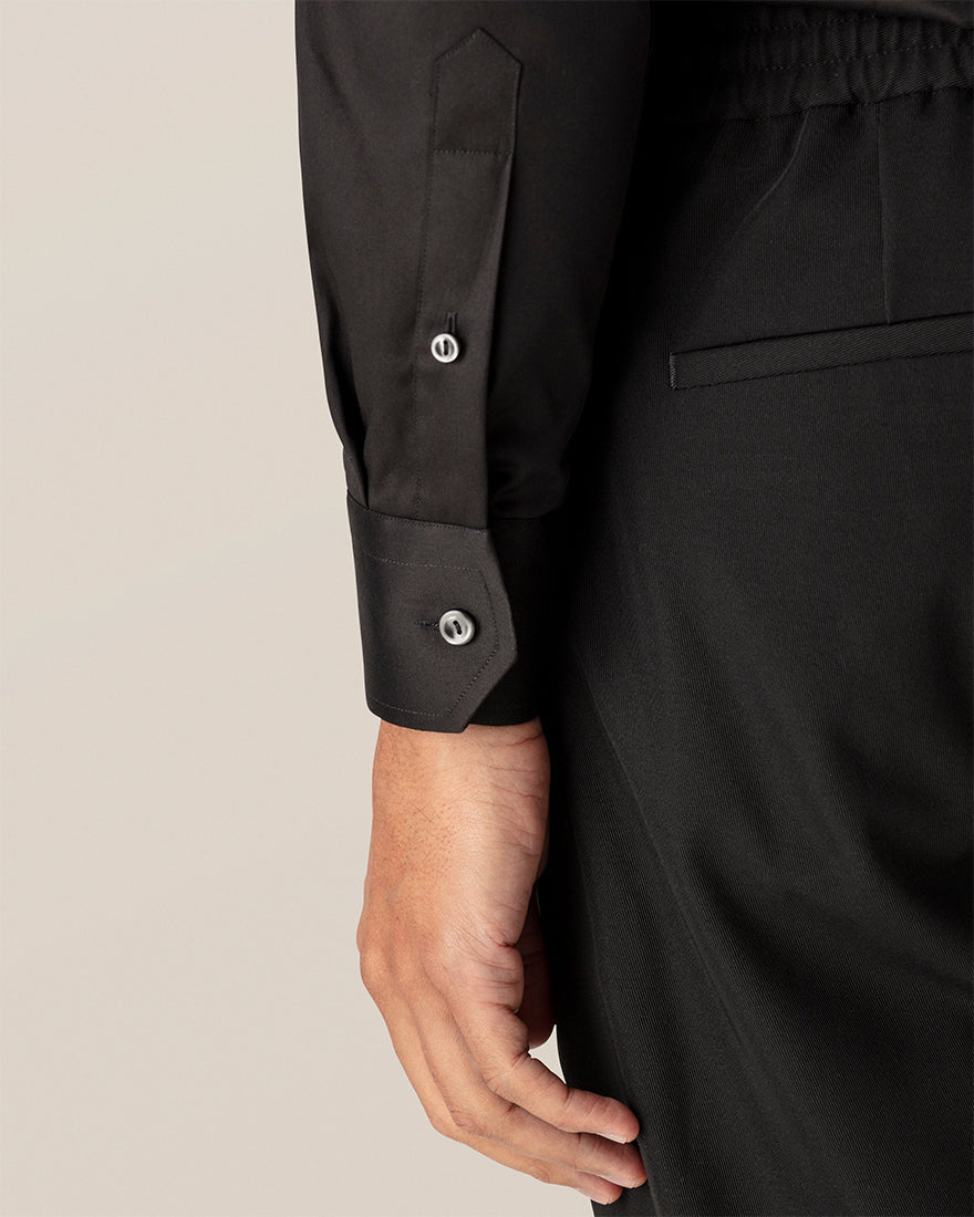 ETON 30007951118 BLACK SIGNATURE TWILL SLIM SINGLE CUFF SHIRT
