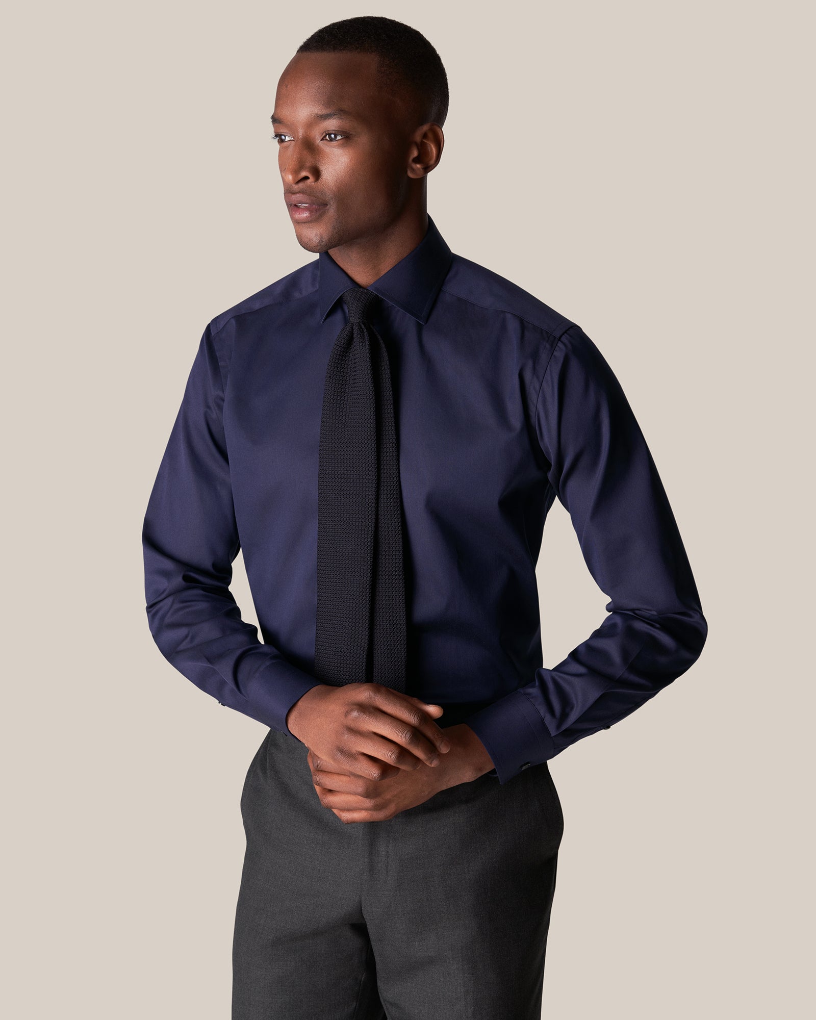 ETON 100012342 NAVY SIGNATURE TWILL SC SHIRT