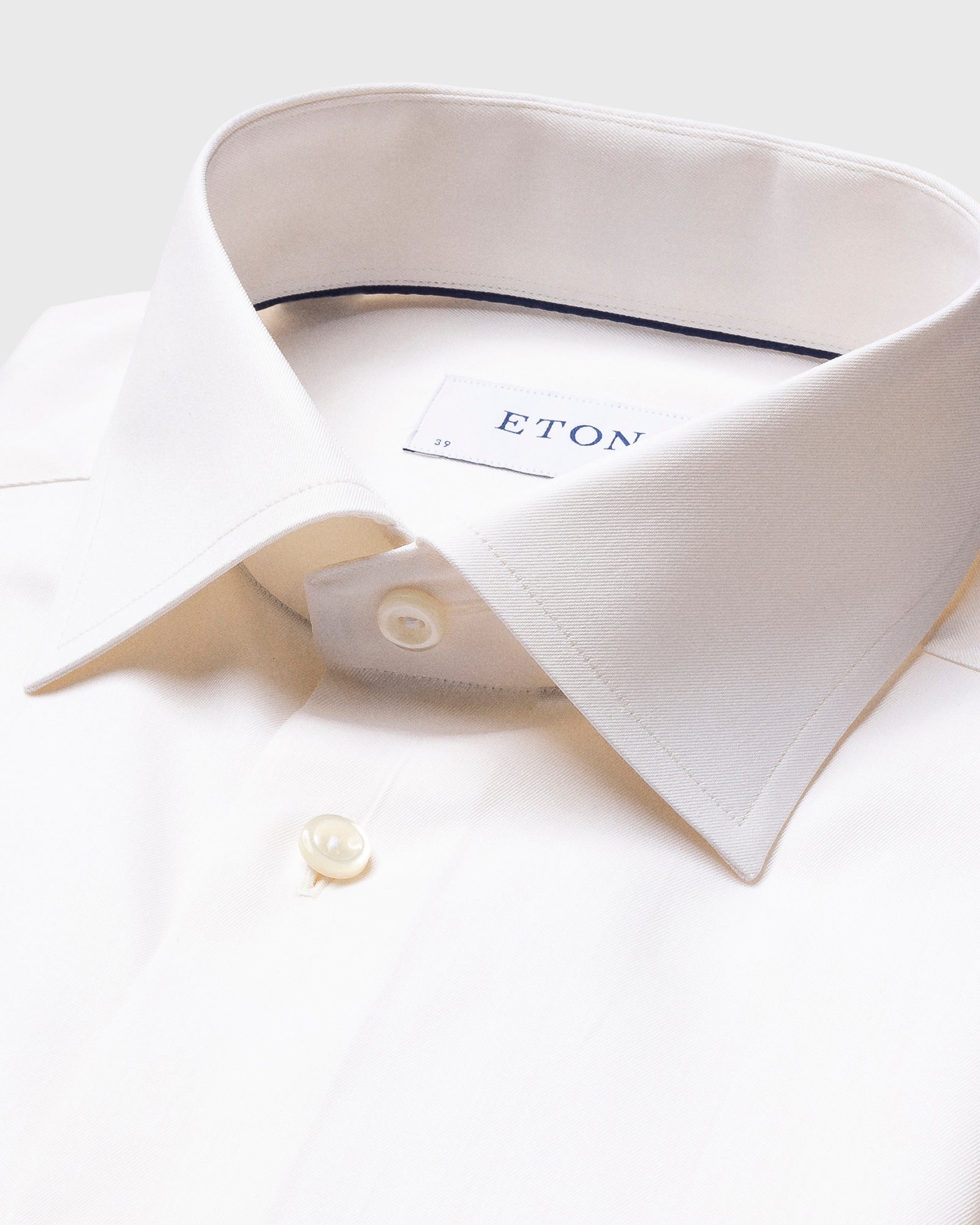 ETON 10001234202 IVORY SIGNATURE TWILL SLIM SC SHIRT