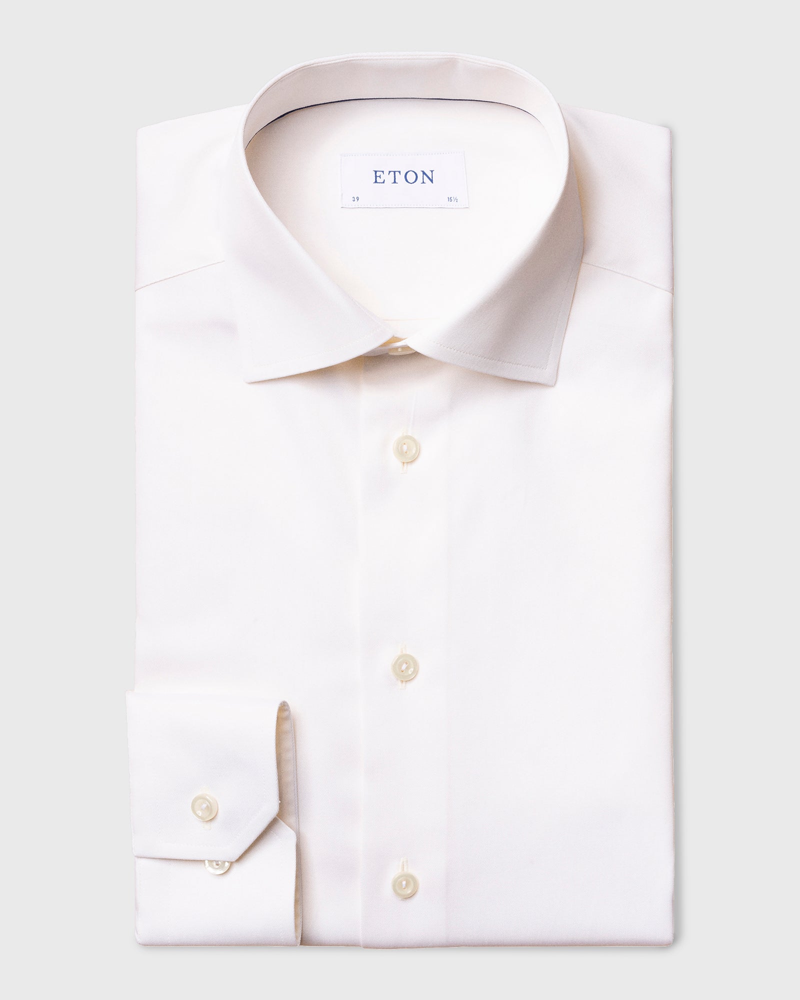 ETON 10001234202 IVORY SIGNATURE TWILL SLIM SC SHIRT