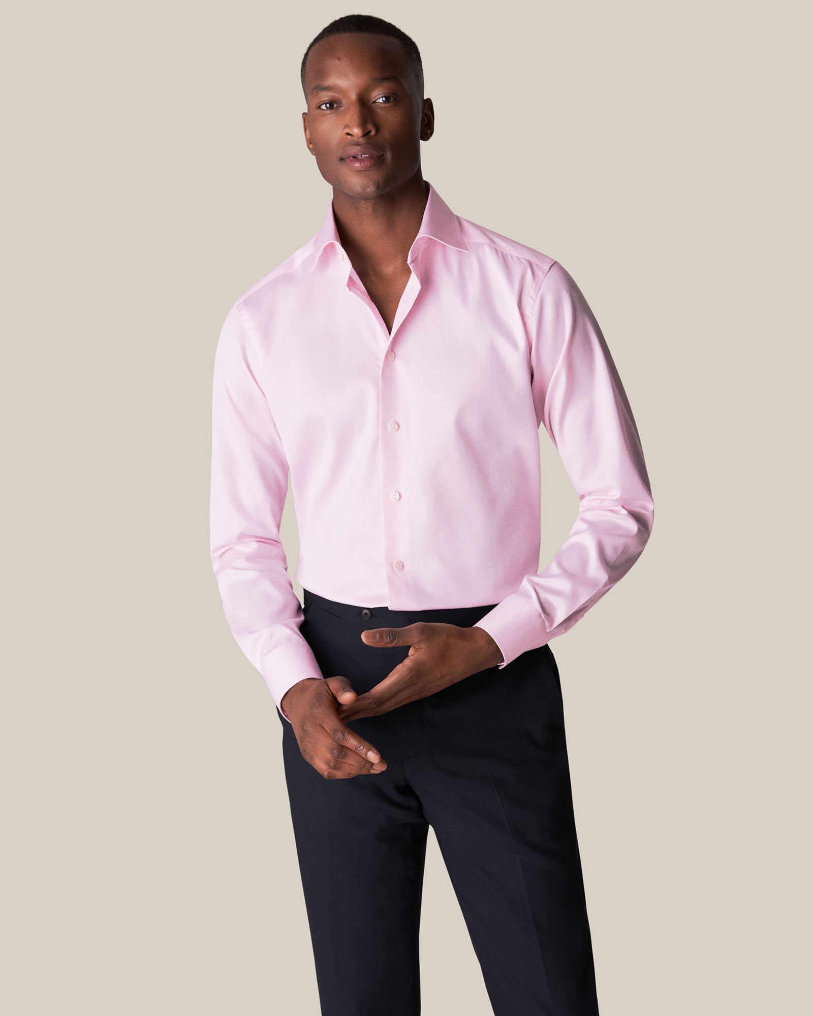 ETON 3000791180 PINK SIGNATURE TWILL SINGLE CUFF SHIRT
