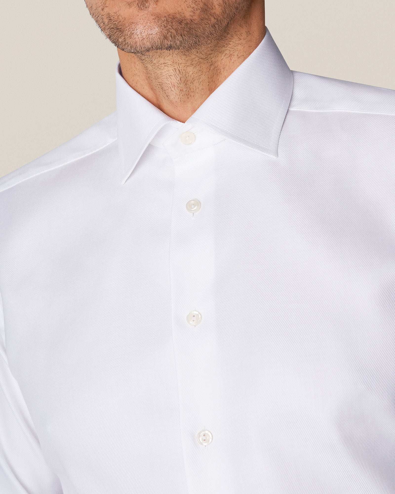 ETON 310079100 WHITE TEXTURED TWILL SC SHIRT