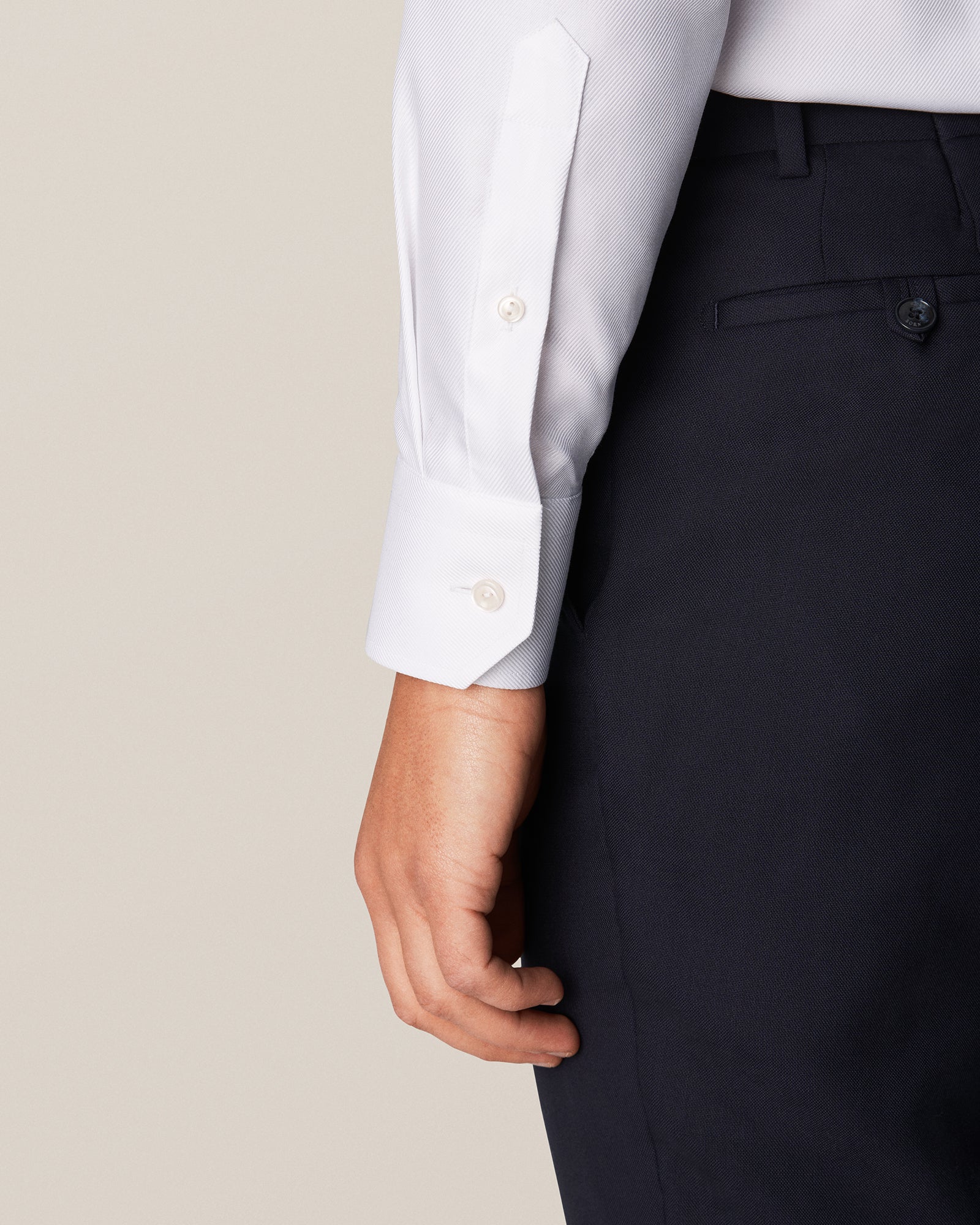 ETON 310079100 WHITE TEXTURED TWILL SC SHIRT
