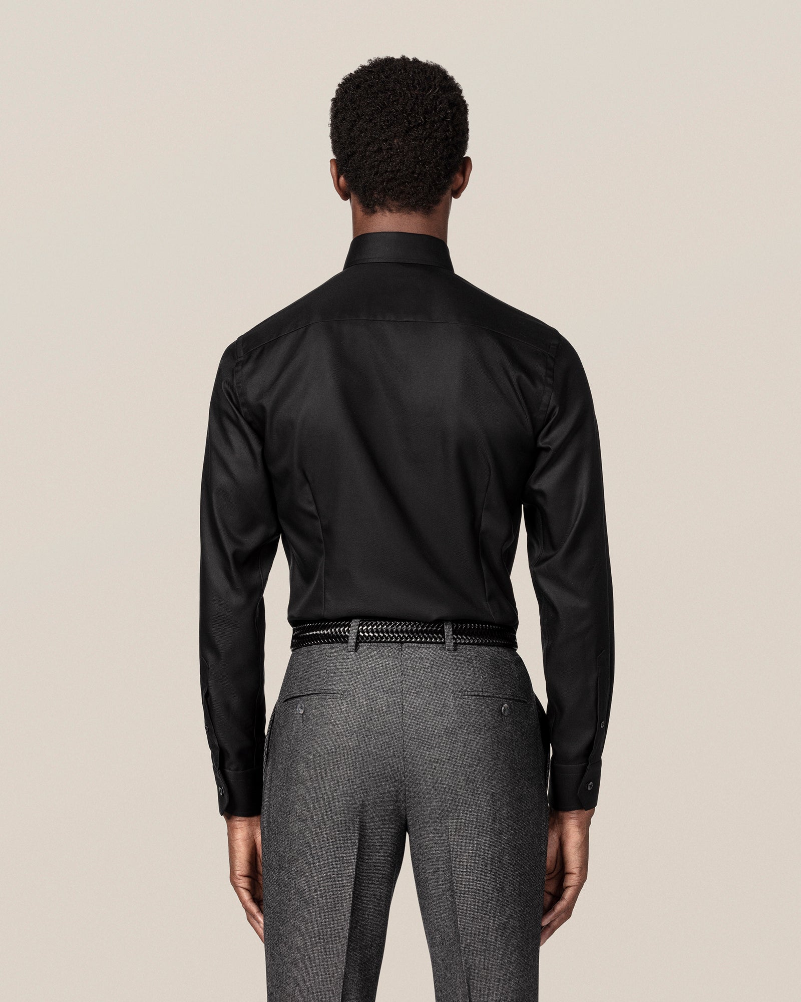 ETON 310079118 BLACK TEXTURED TWILL SC SHIRT
