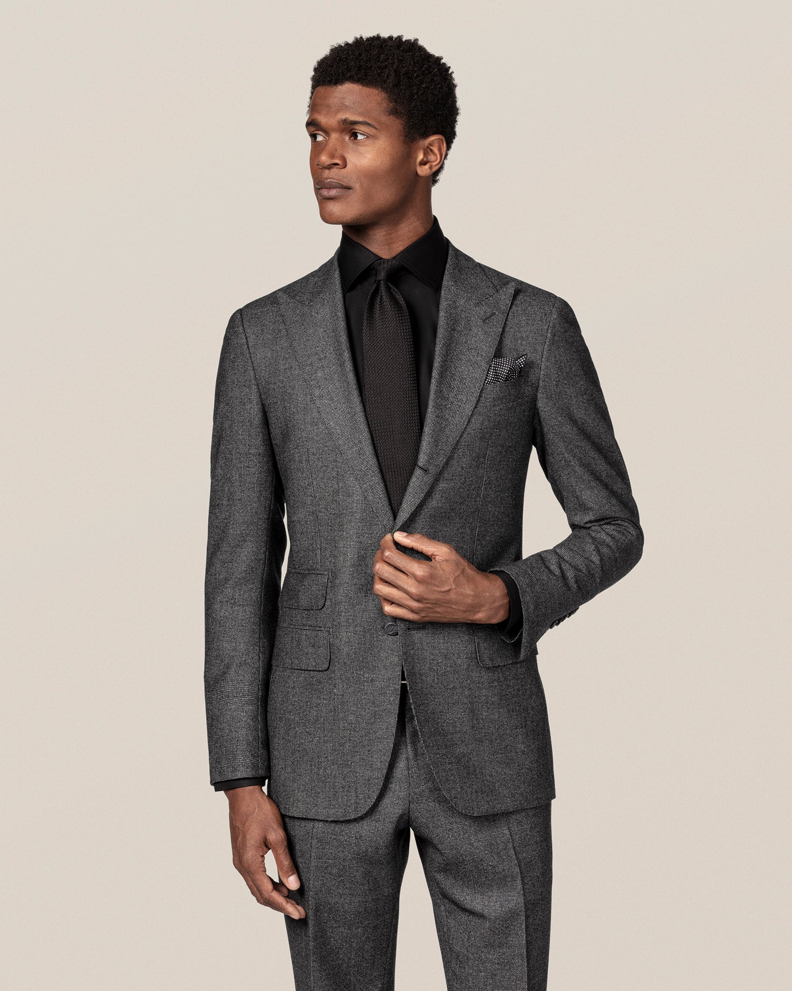 ETON 310079118 BLACK TEXTURED TWILL SC SHIRT