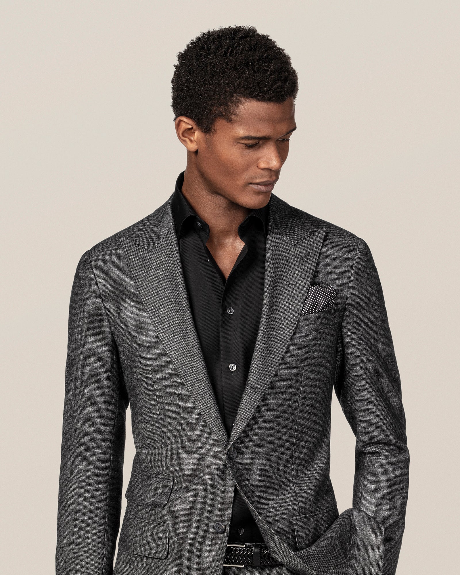 ETON 310079118 BLACK TEXTURED TWILL SC SHIRT