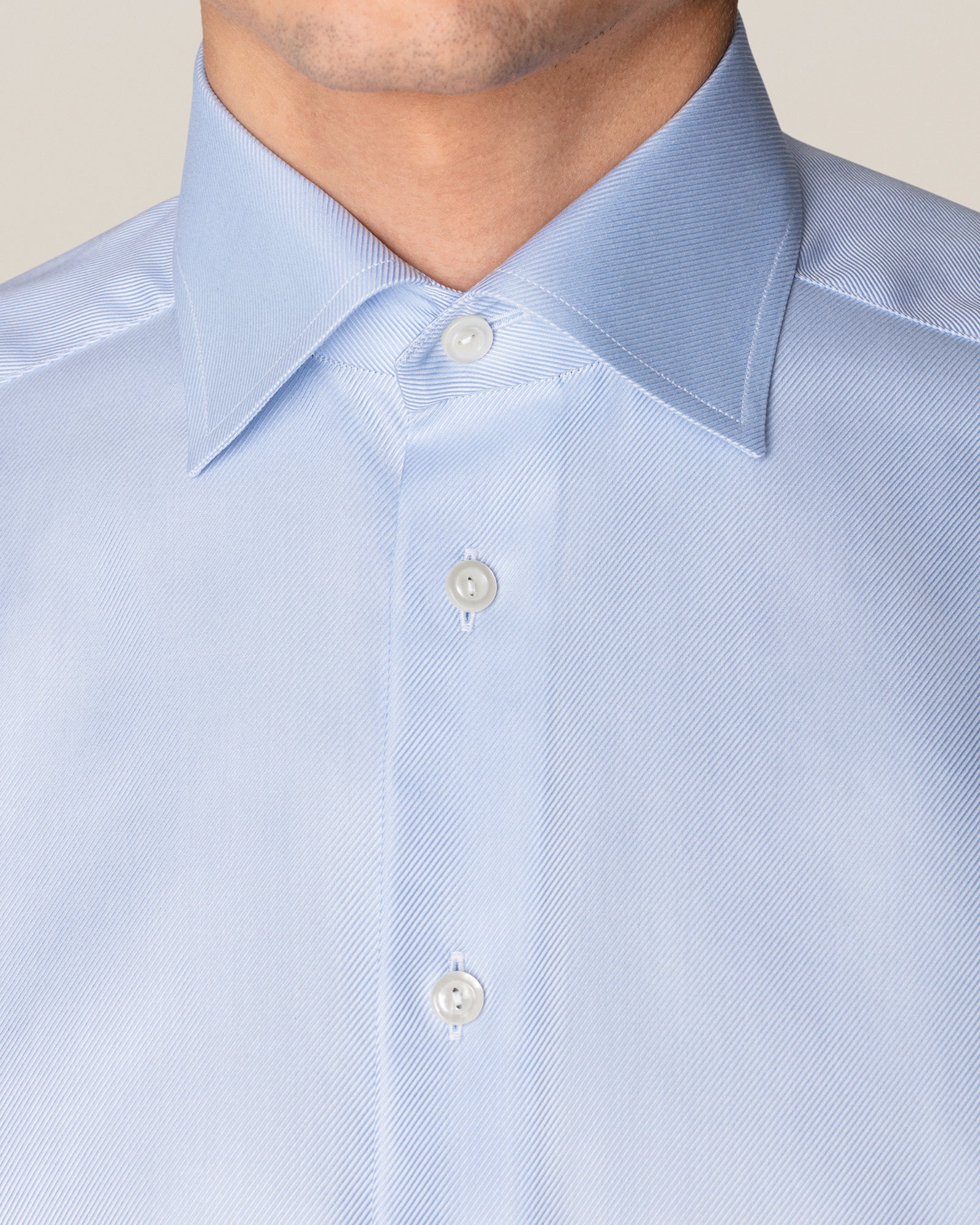 ETON 310079122 BLUE TEXTURED TWILL SC SHIRT