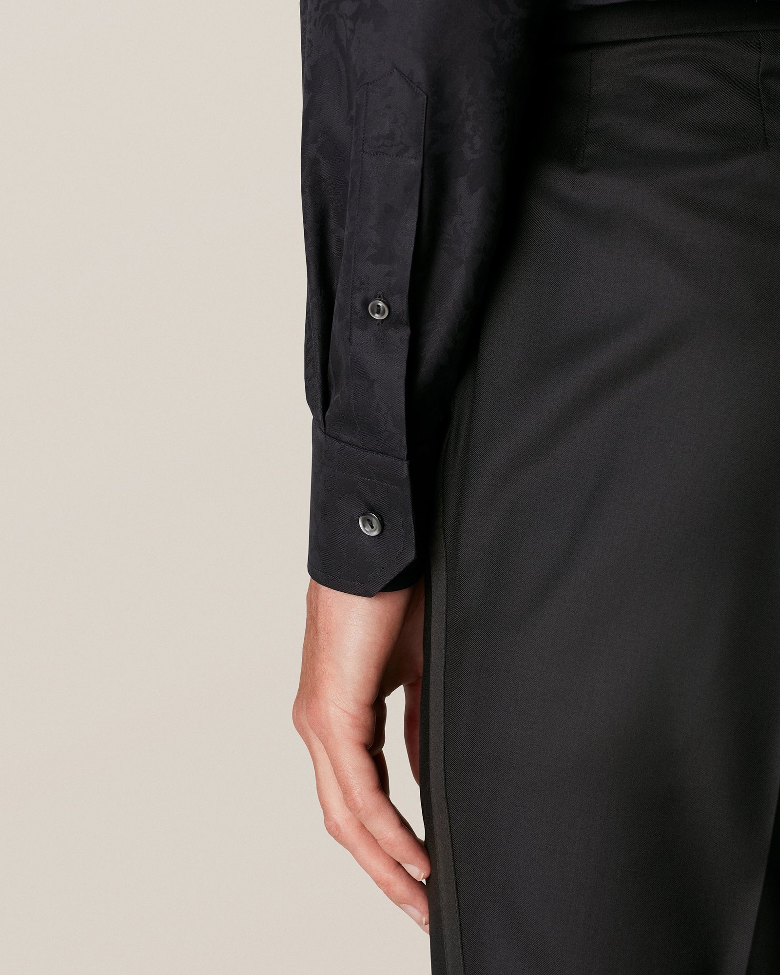 ETON 10000193218 JACQUARD BLACK SLIM SC SHIRT