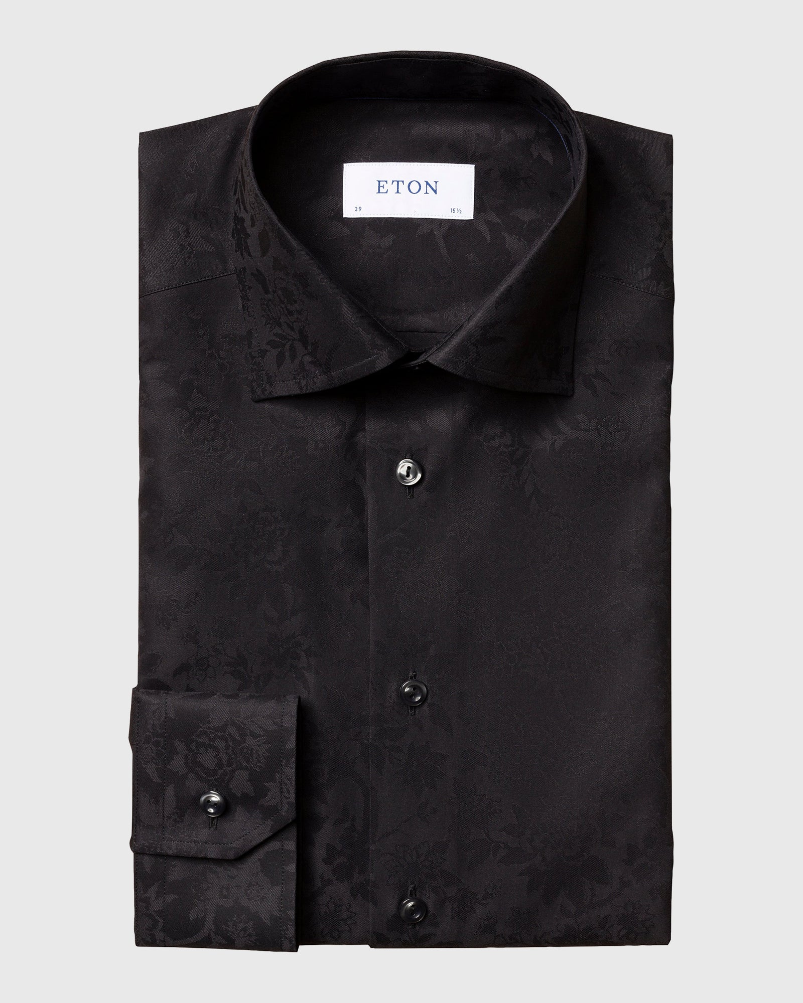 ETON 10000193218 JACQUARD BLACK SLIM SC SHIRT