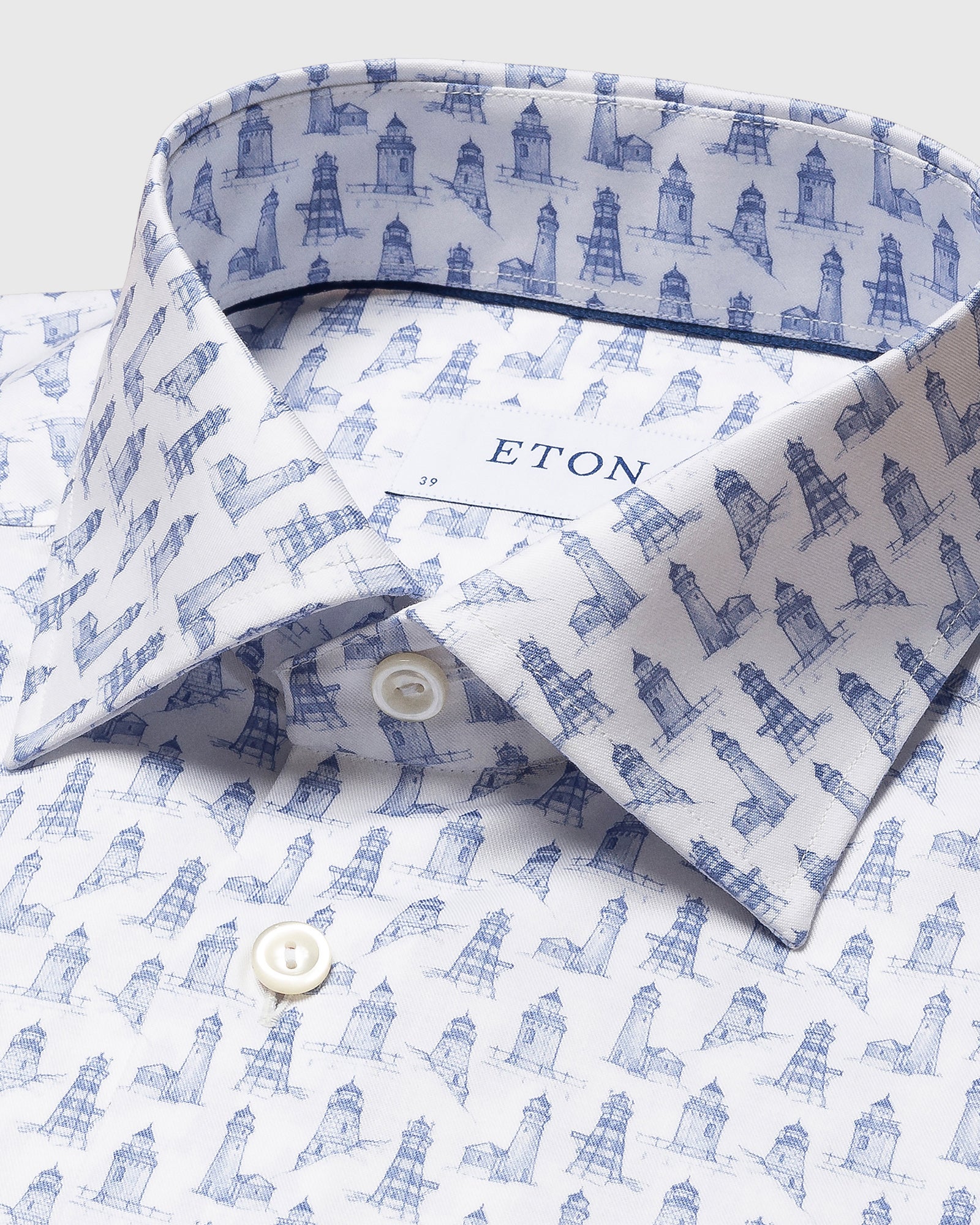 ETON 10000326125 BLUE PRINT SLIM SC SHIRT