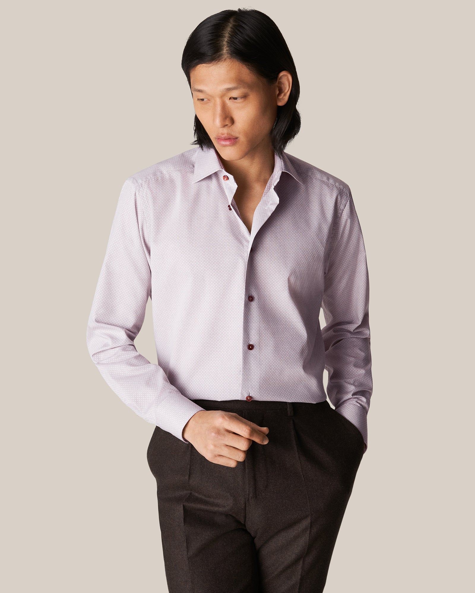 ETON 10000352833 LATTE SLIM SC SHIRT