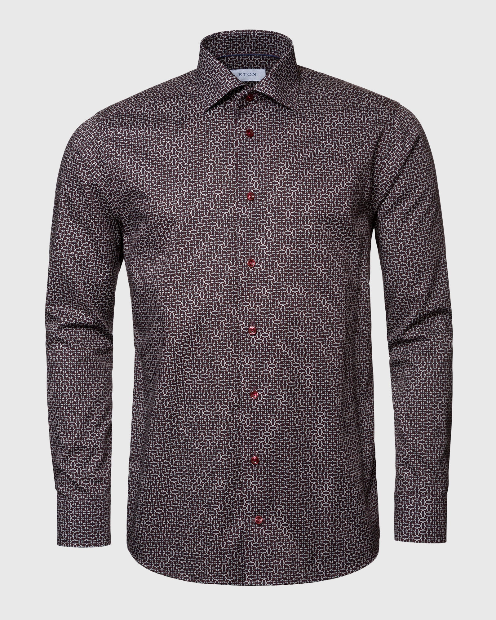 ETON 10000354959 WINE PRINT SLIM SC SHIRT