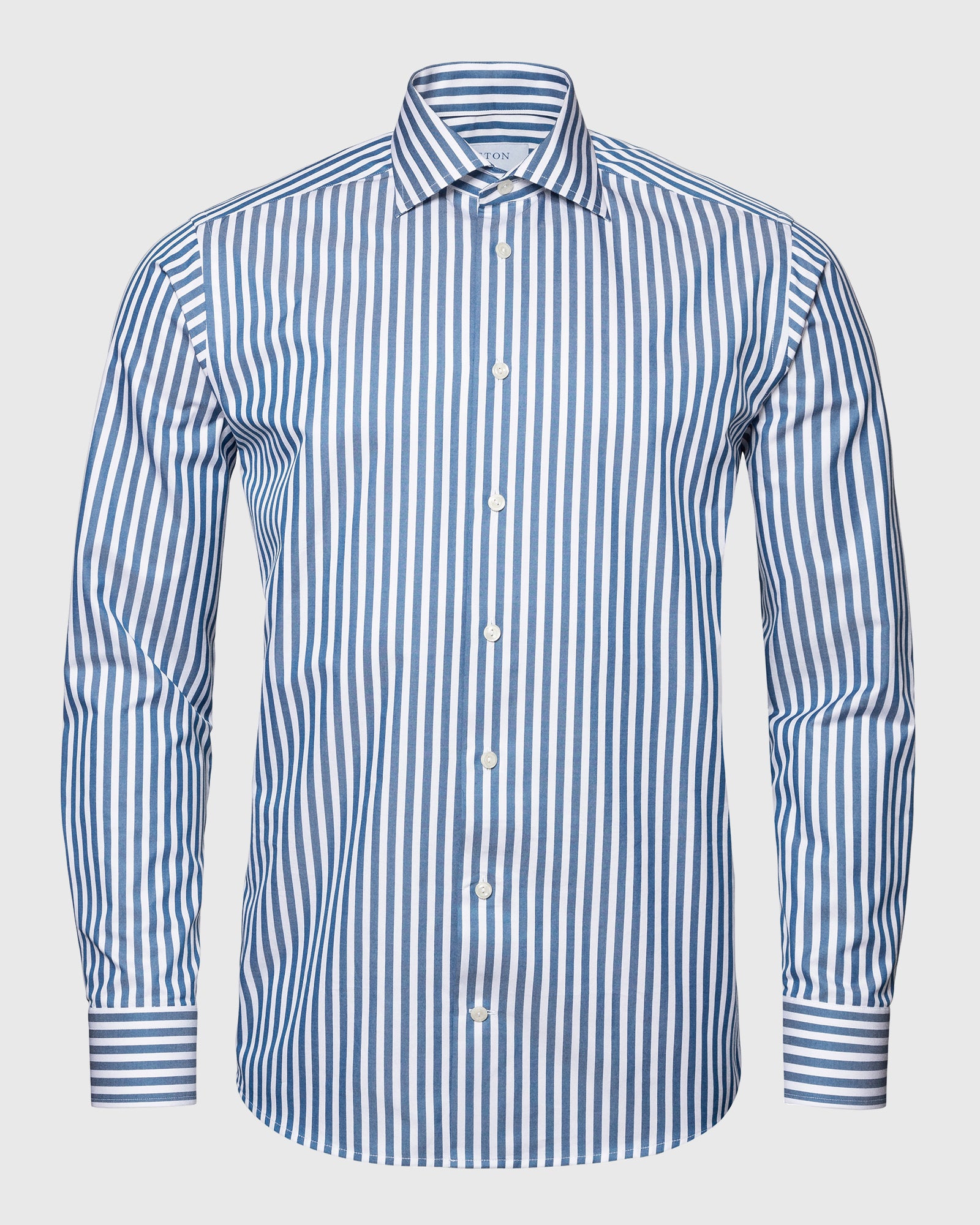 ETON 10000387427 D-BLUE STRIPE TWILL SLIM SC SHIRT