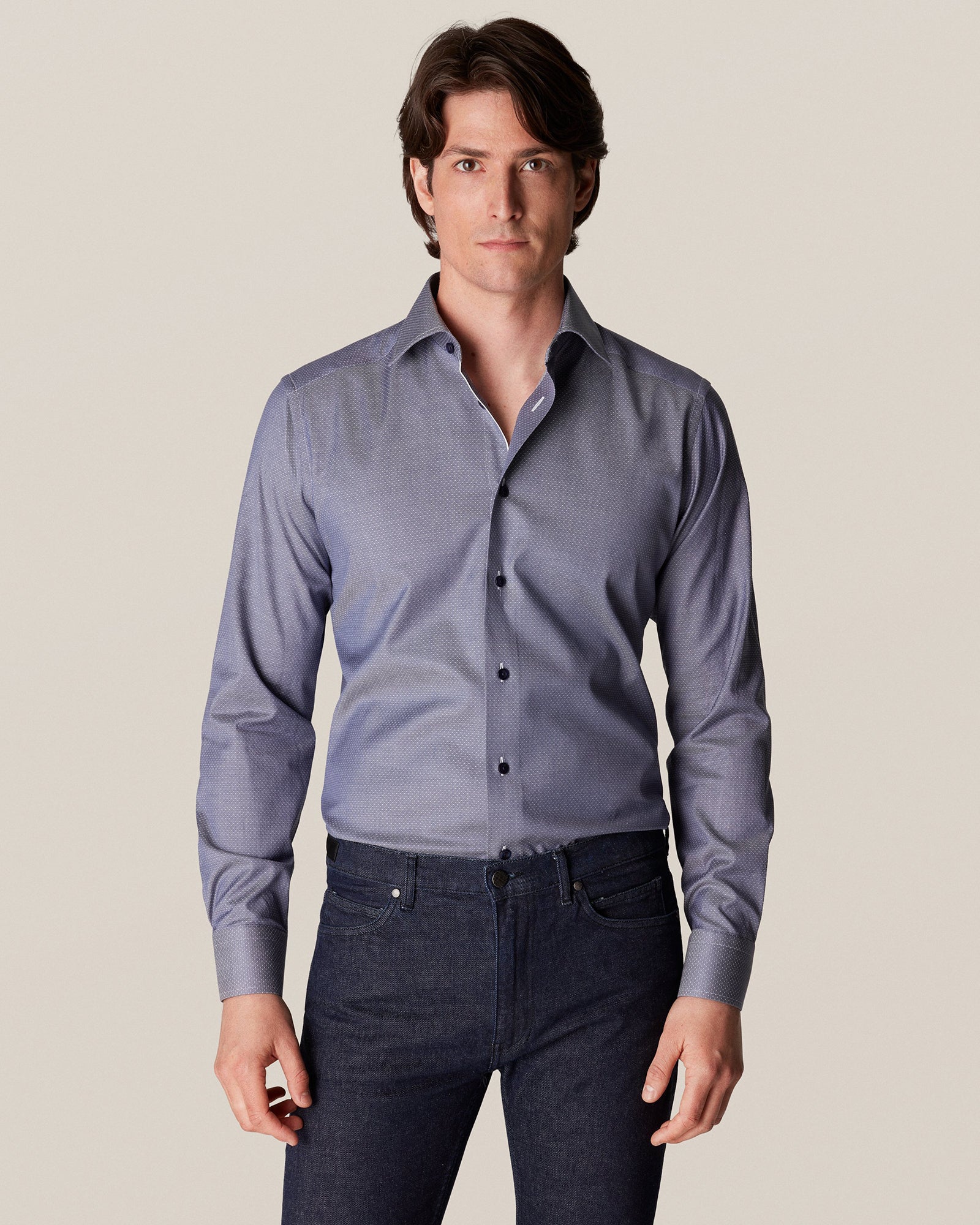 ETON 10000235529 GUNMETAL SLIM SINGLE CUFF SHIRT