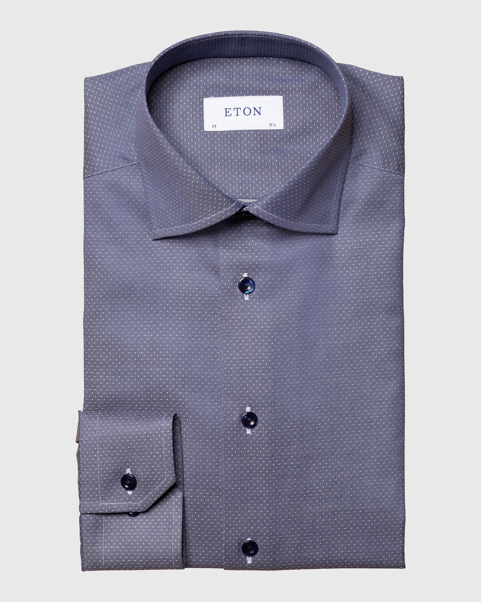 ETON 10000235529 GUNMETAL SLIM SINGLE CUFF SHIRT