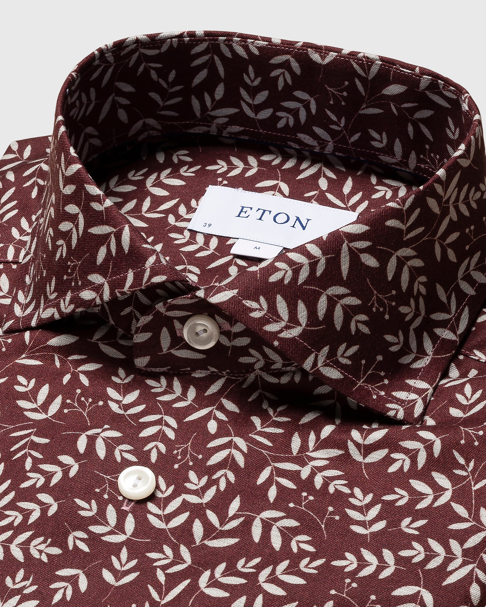 ETON 10000394057 MAROON PRINT SLIM SC SHIRT