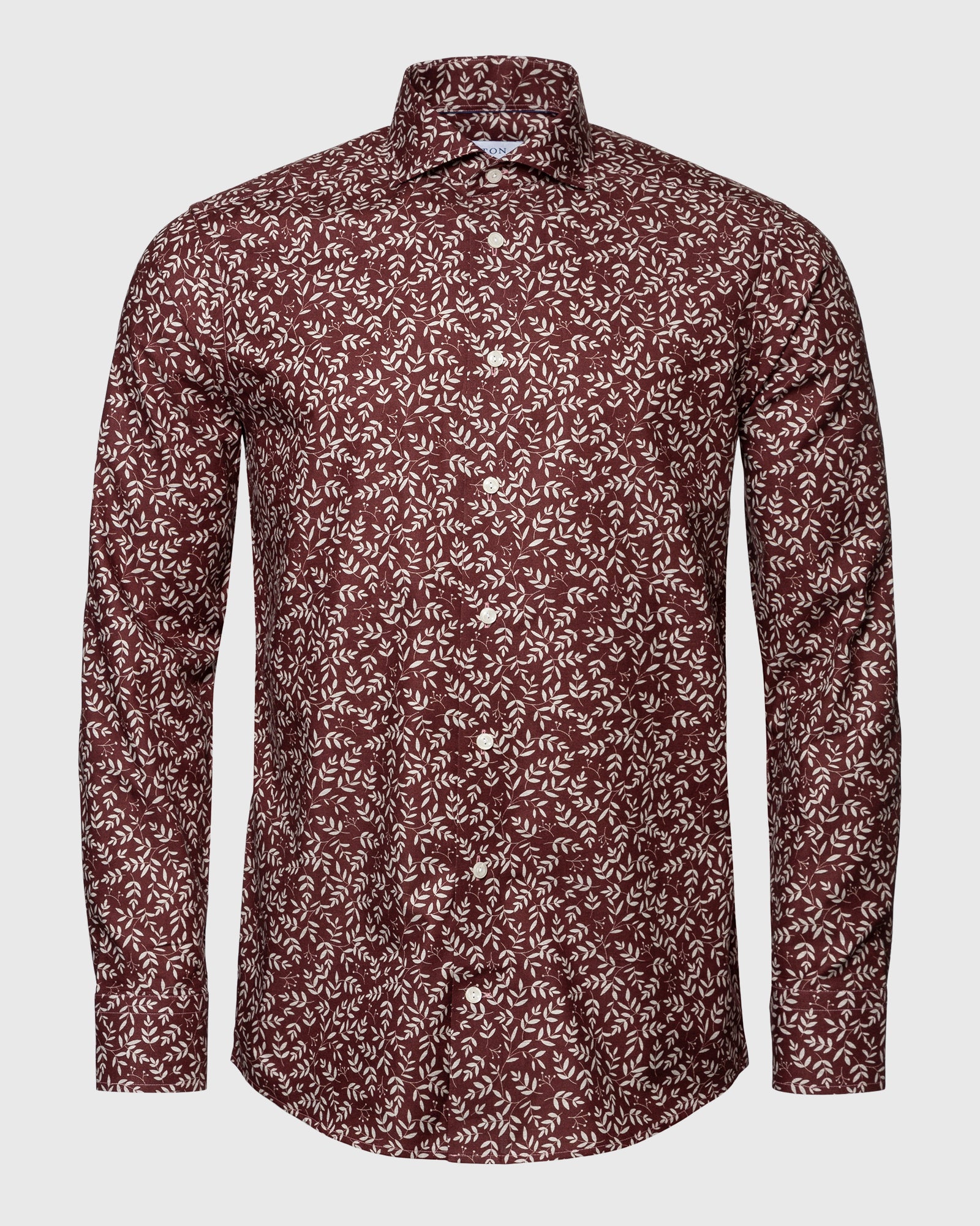 ETON 10000394057 MAROON PRINT SLIM SC SHIRT