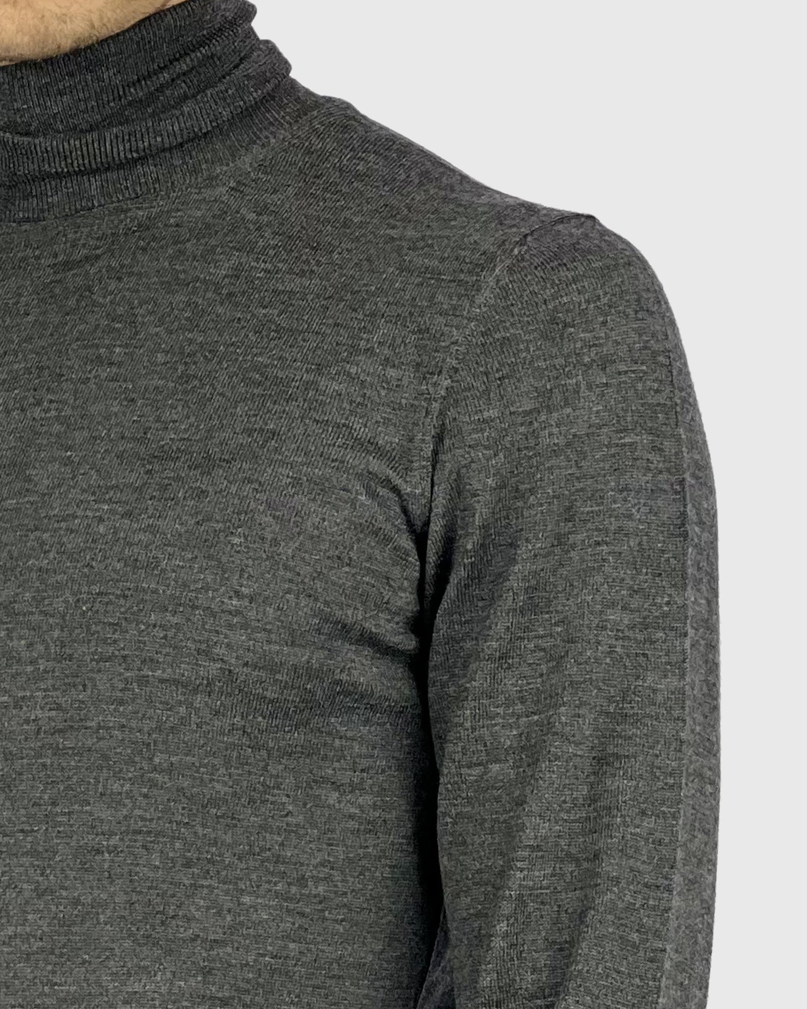 VISCONTI W23R CHARCOAL WOOL ROLL NECK / POLO NECK