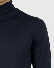 Load image into Gallery viewer, VISCONTI W23R NAVY WOOL ROLL NECK / POLO NECK