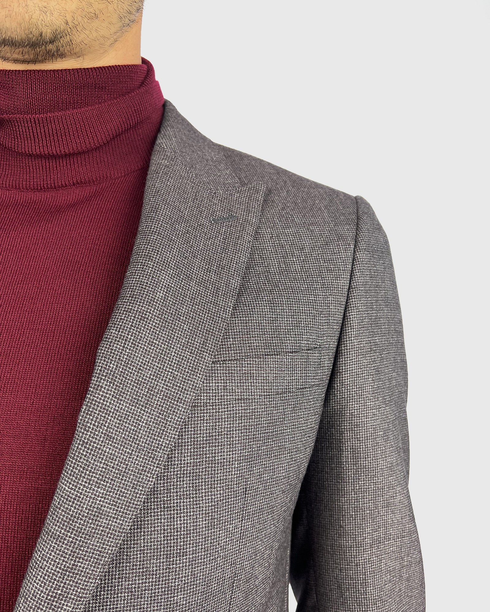 VISCONTI W23R WINE WOOL ROLL NECK / POLO NECK