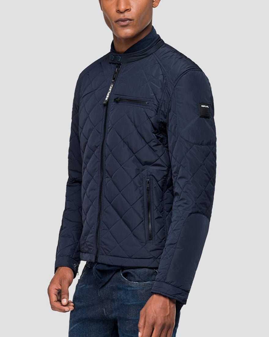 REPLAY M800083110086 NAVY BIKER JACKET BIKER JACKET