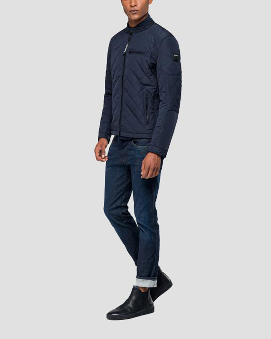 REPLAY M800083110086 NAVY BIKER JACKET BIKER JACKET