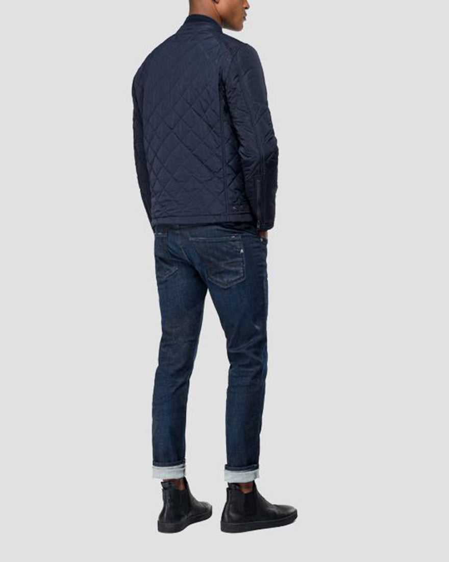 REPLAY M800083110086 NAVY BIKER JACKET BIKER JACKET