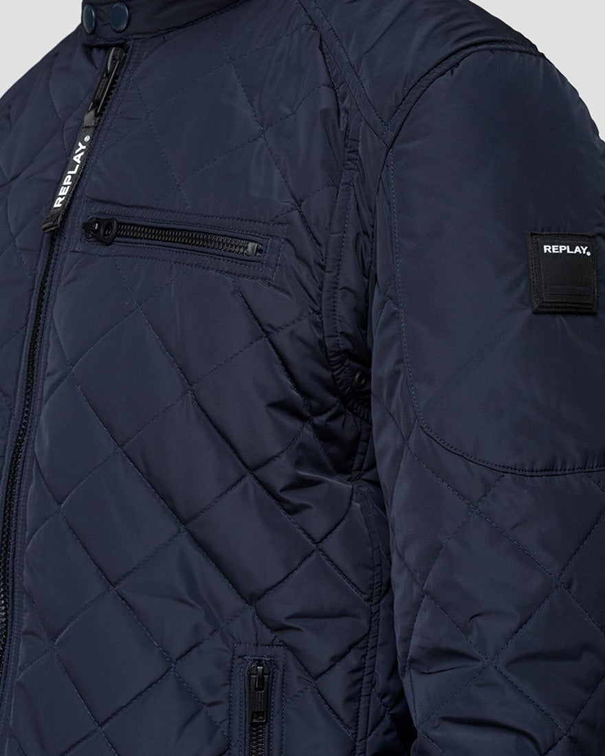 REPLAY M800083110086 NAVY BIKER JACKET BIKER JACKET