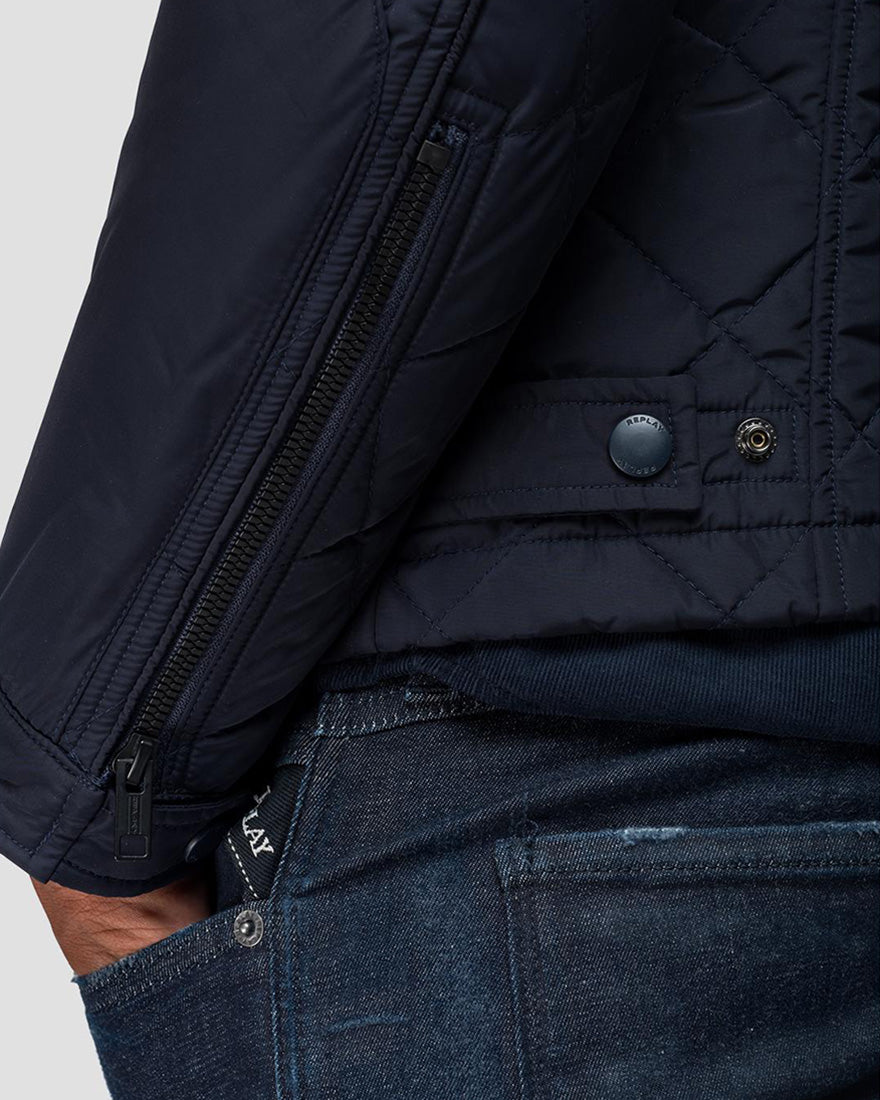 REPLAY M800083110086 NAVY BIKER JACKET BIKER JACKET