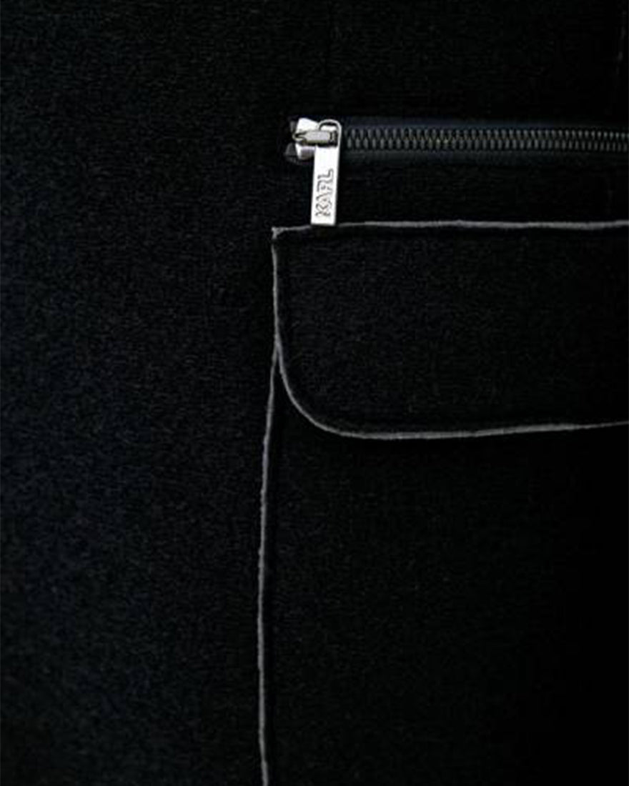 KARL LAGERFELD 502580 BLACK OVERCOAT