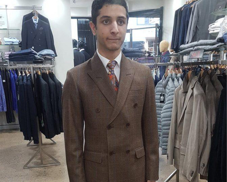 Anoush picking up his bespoke creation.