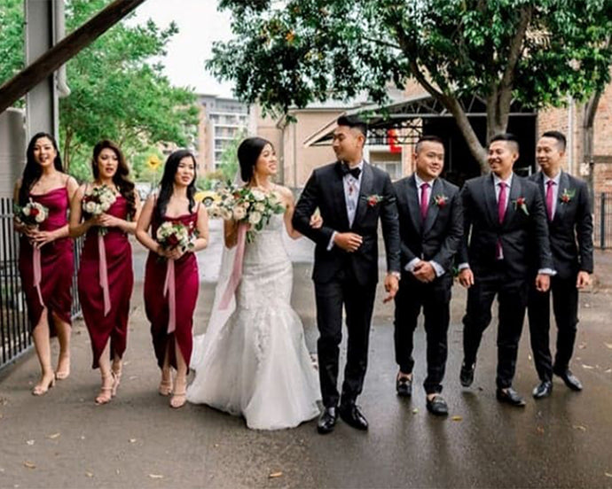 Phat & the whole bridal party.