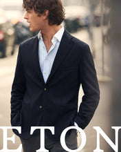 Load image into Gallery viewer, ETON 10001481122 WHITE COLLAR BLUE STRIPE SIGANTURE TWILL SLIM SC SHIRT
