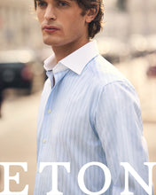 Load image into Gallery viewer, ETON 10001481122 WHITE COLLAR BLUE STRIPE SIGANTURE TWILL SLIM SC SHIRT
