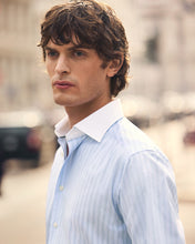 Load image into Gallery viewer, ETON 10001481122 WHITE COLLAR BLUE STRIPE SIGANTURE TWILL SLIM SC SHIRT
